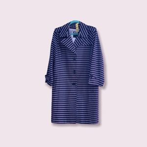Talbots striped navy/white coat Size XL